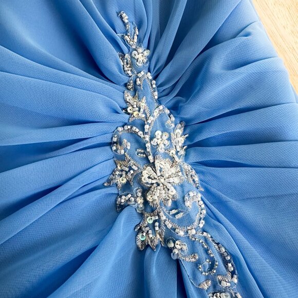 Bonny‎ Blue Wedding Bridesmaid Dress Mother of Bride 14 Beaded Embellishment - Picture 6 of 8
